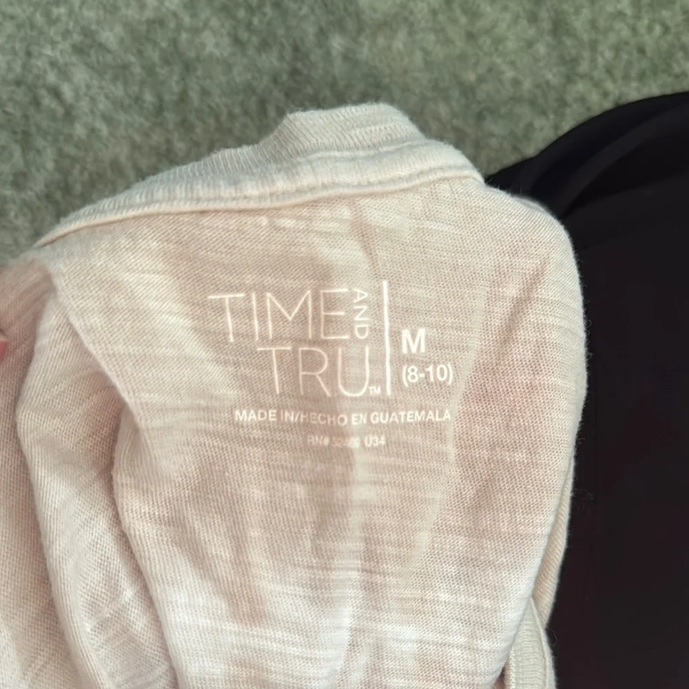 Time and Tru Cream Relaxed Sleeveless Tank Top